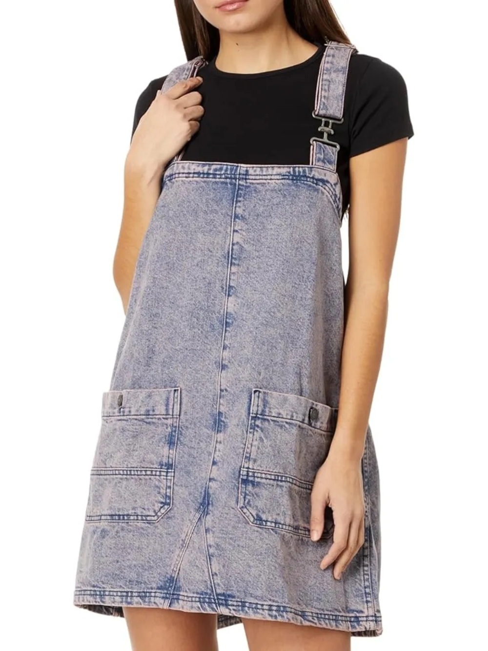 Free People Blue Denim Overall Dress